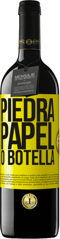 39,95 € | Vino Tinto Edición RED MBE Reserva Piedra, papel o botella Etiqueta Amarilla. Etiqueta personalizable Reserva 12 Meses Cosecha 2014 Tempranillo