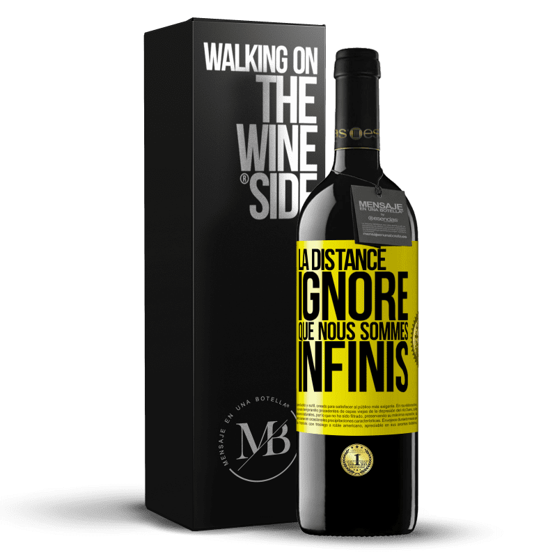 39,95 € Envoi gratuit | Vin rouge Édition RED MBE Réserve La distance ignore que nous sommes infinis Étiquette Jaune. Étiquette personnalisable Réserve 12 Mois Récolte 2015 Tempranillo