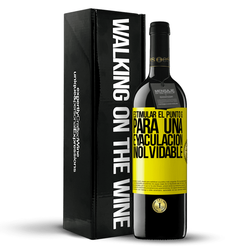 39,95 € Envío gratis | Vino Tinto Edición RED MBE Reserva Estimular el Punto G para una eyaculación inolvidable Etiqueta Amarilla. Etiqueta personalizable Reserva 12 Meses Cosecha 2015 Tempranillo