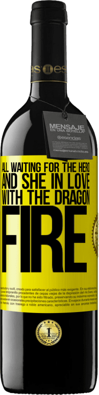 39,95 € | Red Wine RED Edition MBE Reserve All waiting for the hero and she in love with the dragon fire Yellow Label. Customizable label Reserve 12 Months Harvest 2014 Tempranillo