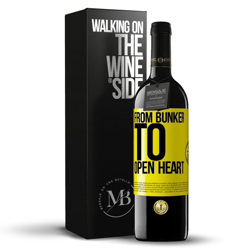 39,95 € Free Shipping | Red Wine RED Edition MBE Reserve From bunker to open heart Yellow Label. Customizable label Reserve 12 Months Harvest 2014 Tempranillo