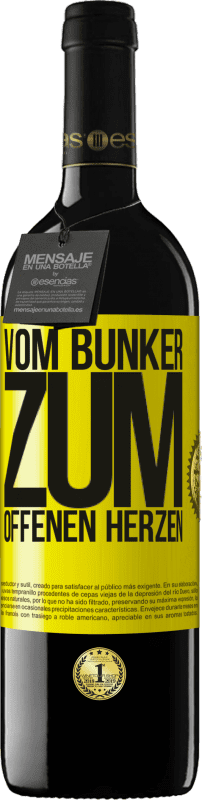 39,95 € Kostenloser Versand | Rotwein RED Ausgabe MBE Reserve Vom Bunker zum offenen Herzen Gelbes Etikett. Anpassbares Etikett Reserve 12 Monate Ernte 2016 Tempranillo