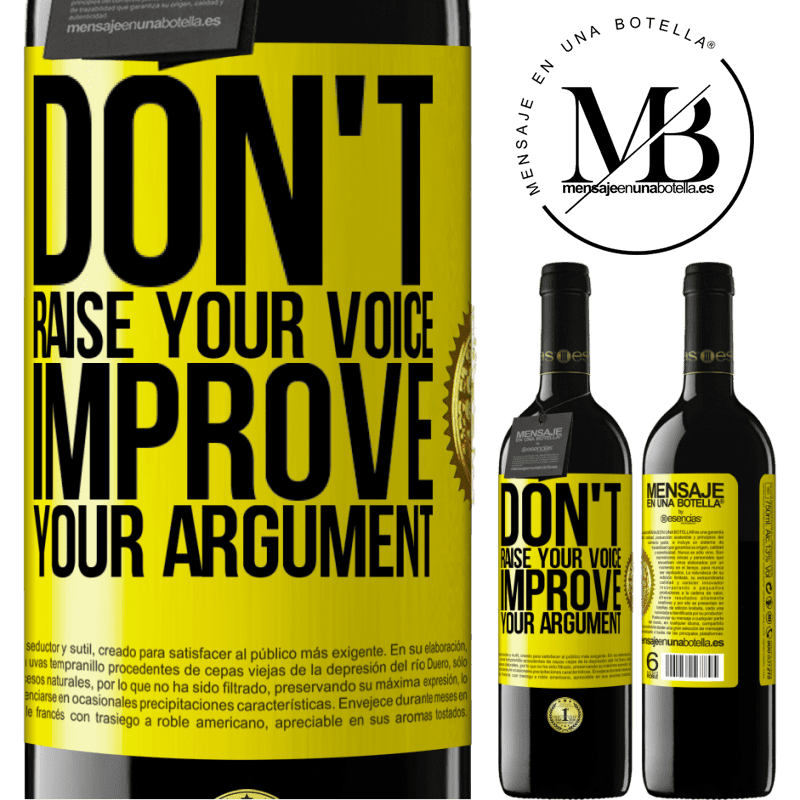 24,95 € Free Shipping | Red Wine RED Edition Crianza 6 Months Don't raise your voice, improve your argument Yellow Label. Customizable label Aging in oak barrels 6 Months Harvest 2019 Tempranillo