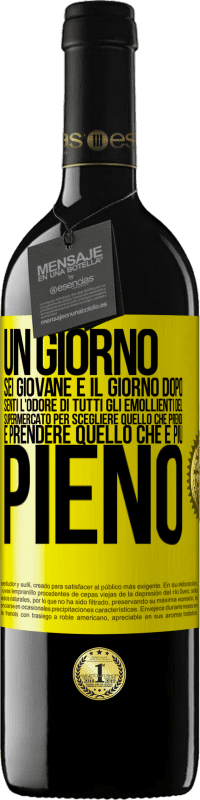 39,95 € | Vino rosso Edizione RED MBE Riserva Un giorno sei giovane e il giorno dopo, senti l'odore di tutti gli emollienti del supermercato per scegliere quello che Etichetta Gialla. Etichetta personalizzabile Riserva 12 Mesi Raccogliere 2016 Tempranillo