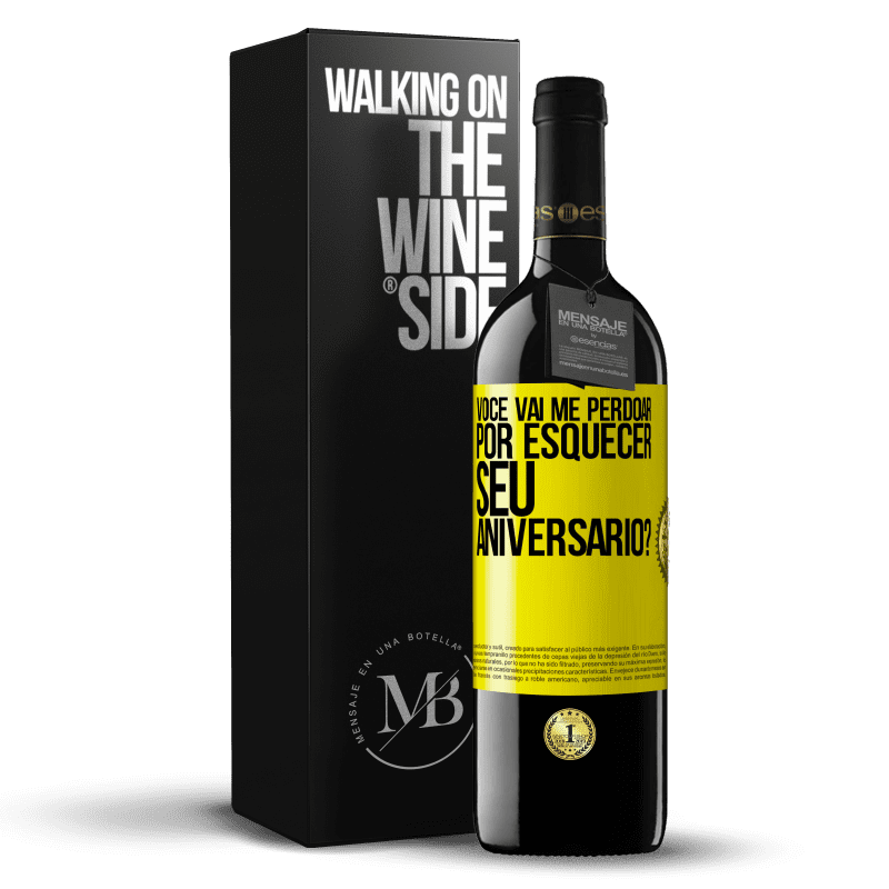 39,95 € Envio grátis | Vinho tinto Edição RED MBE Reserva Você vai me perdoar por esquecer seu aniversário? Etiqueta Amarela. Etiqueta personalizável Reserva 12 Meses Colheita 2015 Tempranillo