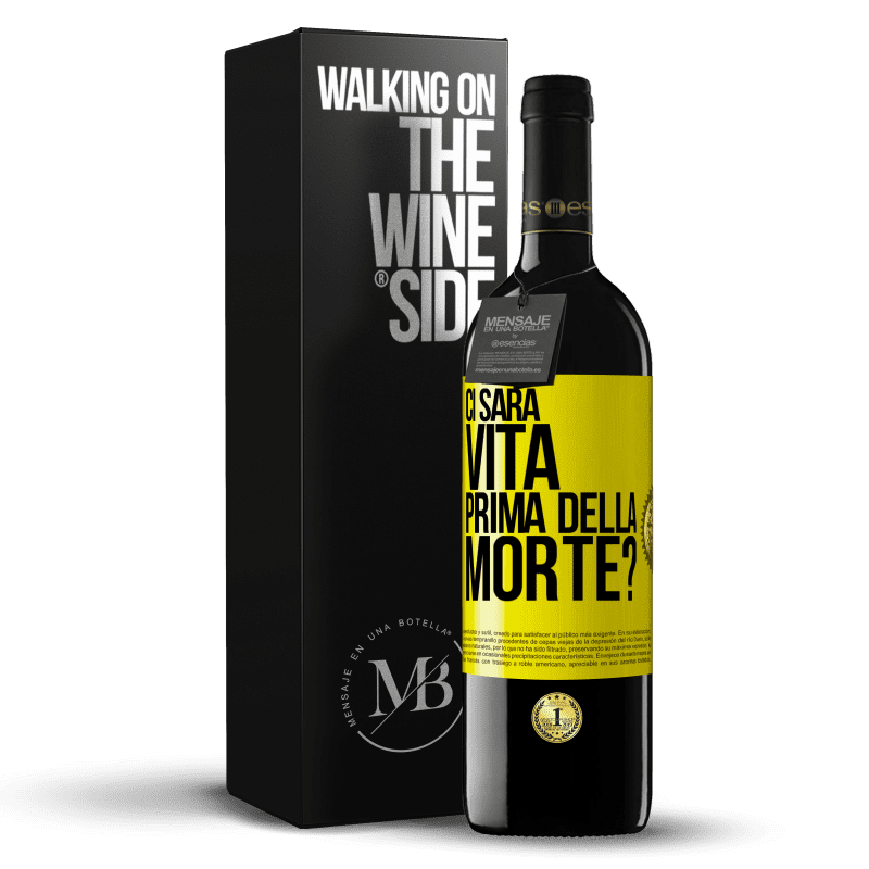 39,95 € Spedizione Gratuita | Vino rosso Edizione RED MBE Riserva Ci sarà vita prima della morte? Etichetta Gialla. Etichetta personalizzabile Riserva 12 Mesi Raccogliere 2014 Tempranillo