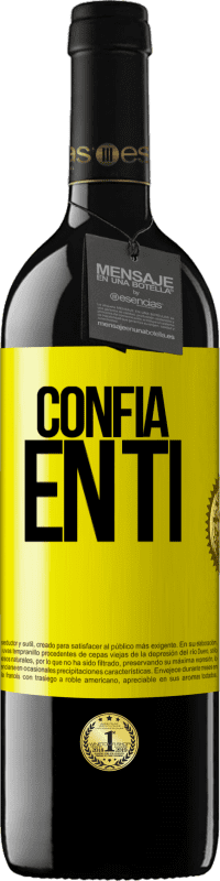 39,95 € Envío gratis | Vino Tinto Edición RED MBE Reserva Confía en ti Etiqueta Amarilla. Etiqueta personalizable Reserva 12 Meses Cosecha 2016 Tempranillo