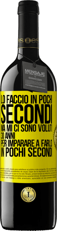 «Lo faccio in pochi secondi, ma mi ci sono voluti 30 anni per imparare a farlo in pochi secondi» Edizione RED MBE Riserva