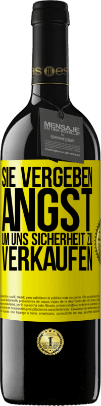 39,95 € Kostenloser Versand | Rotwein RED Ausgabe MBE Reserve Sie vergeben Angst, um uns Sicherheit zu verkaufen Gelbes Etikett. Anpassbares Etikett Reserve 12 Monate Ernte 2016 Tempranillo