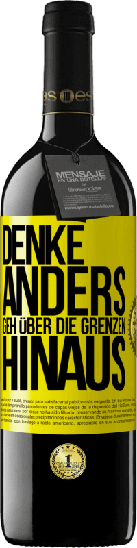 Kostenloser Versand | Rotwein RED Ausgabe MBE Reserve Denke anders. Geh über die Grenzen hinaus Gelbes Etikett. Anpassbares Etikett Reserve 12 Monate Ernte 2014 Tempranillo