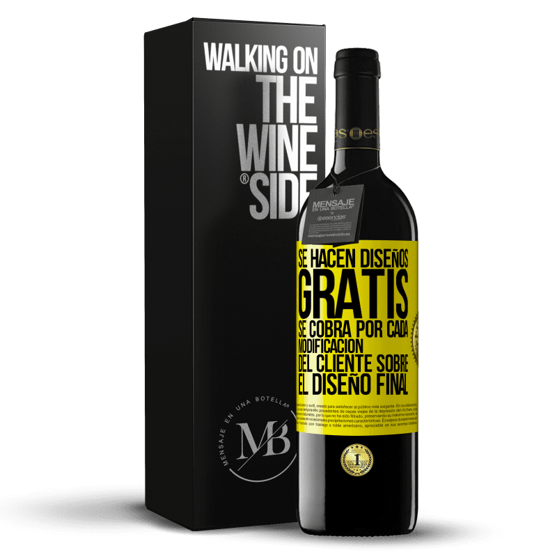 39,95 € Envío gratis | Vino Tinto Edición RED MBE Reserva Se hacen diseños gratis. Se cobra por cada modificación del cliente sobre el diseño final Etiqueta Amarilla. Etiqueta personalizable Reserva 12 Meses Cosecha 2014 Tempranillo