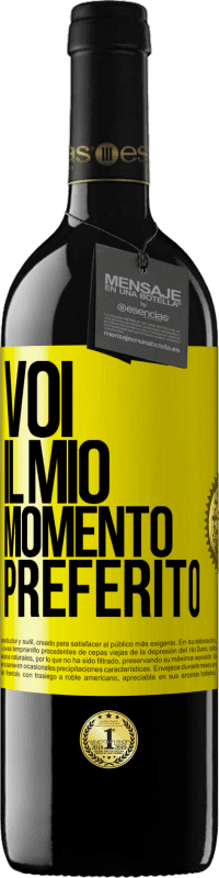 39,95 € Spedizione Gratuita | Vino rosso Edizione RED MBE Riserva Voi. Il mio momento preferito Etichetta Gialla. Etichetta personalizzabile Riserva 12 Mesi Raccogliere 2016 Tempranillo