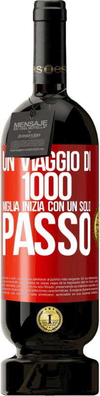 Spedizione Gratuita | Vino rosso Edizione Premium MBS® Riserva Un viaggio di mille miglia inizia con un solo passo Etichetta Rossa. Etichetta personalizzabile Riserva 12 Mesi Raccogliere 2014 Tempranillo