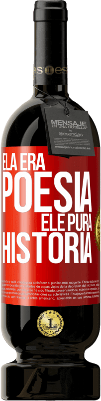 49,95 € | Vinho tinto Edição Premium MBS® Reserva Ela era poesia, ele pura história Etiqueta Vermelha. Etiqueta personalizável Reserva 12 Meses Colheita 2015 Tempranillo