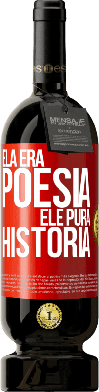 49,95 € Envio grátis | Vinho tinto Edição Premium MBS® Reserva Ela era poesia, ele pura história Etiqueta Vermelha. Etiqueta personalizável Reserva 12 Meses Colheita 2016 Tempranillo