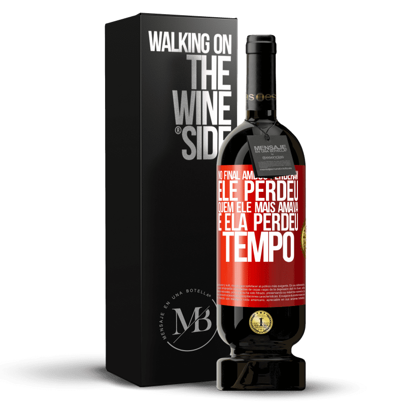 49,95 € Envio grátis | Vinho tinto Edição Premium MBS® Reserva No final, ambos perderam. Ele perdeu quem ele mais amava, e ela perdeu tempo Etiqueta Vermelha. Etiqueta personalizável Reserva 12 Meses Colheita 2016 Tempranillo