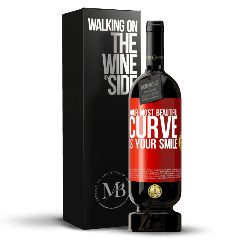 49,95 € Free Shipping | Red Wine Premium Edition MBS® Reserve Your most beautiful curve is your smile Red Label. Customizable label Reserve 12 Months Harvest 2014 Tempranillo