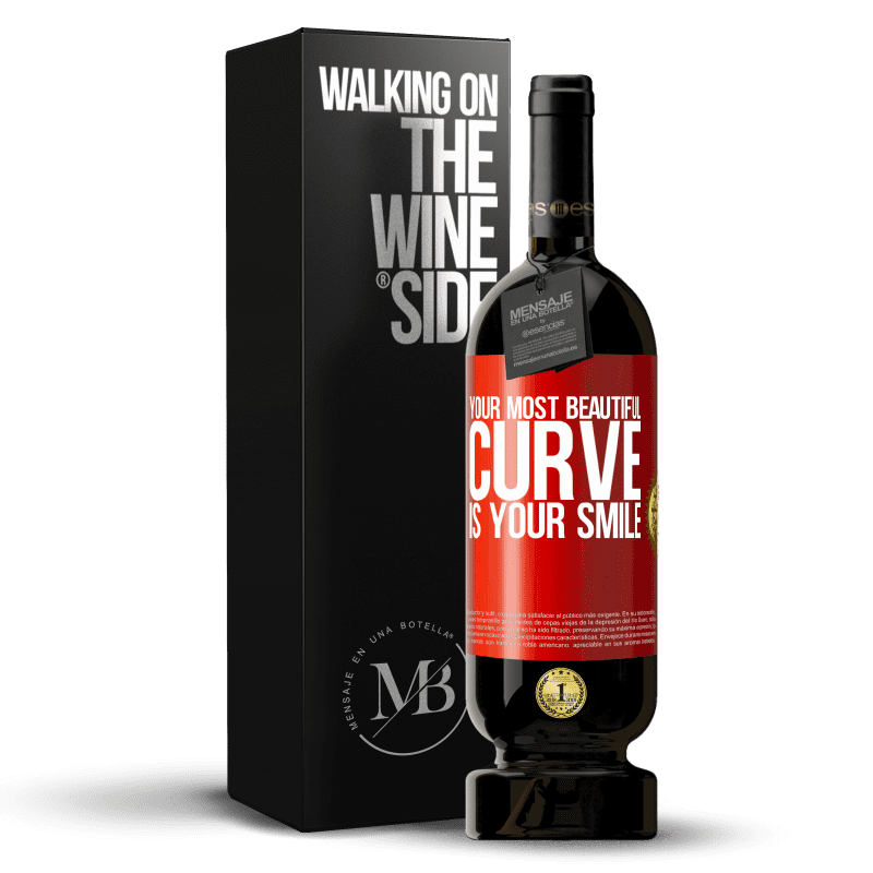 49,95 € Free Shipping | Red Wine Premium Edition MBS® Reserve Your most beautiful curve is your smile Red Label. Customizable label Reserve 12 Months Harvest 2016 Tempranillo
