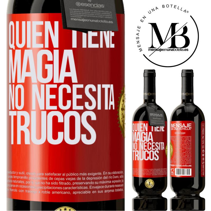 49,95 € Envío gratis | Vino Tinto Edición Premium MBS® Reserva Quien tiene magia no necesita trucos Etiqueta Roja. Etiqueta personalizable Reserva 12 Meses Cosecha 2015 Tempranillo