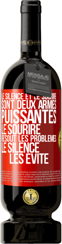 49,95 € Envoi gratuit | Vin rouge Édition Premium MBS® Réserve Le silence et le sourire sont deux armes puissantes. Le sourire résout les problèmes, le silence les évite Étiquette Rouge. Étiquette personnalisable Réserve 12 Mois Récolte 2016 Tempranillo