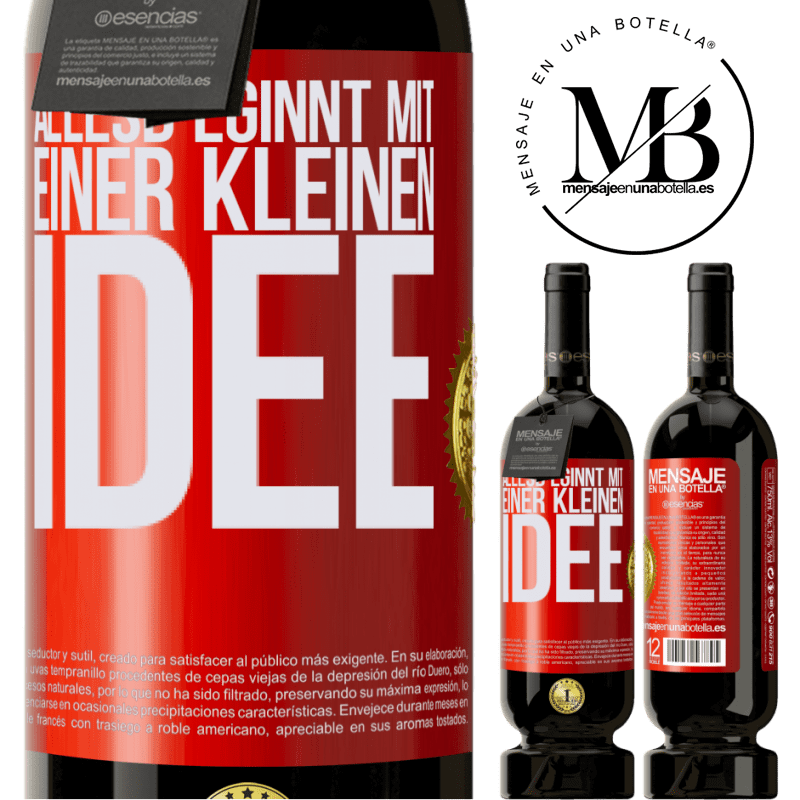 49,95 € Kostenloser Versand | Rotwein Premium Ausgabe MBS® Reserve Alles beginnt mit einer kleinen Idee Rote Markierung. Anpassbares Etikett Reserve 12 Monate Ernte 2016 Tempranillo