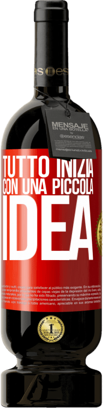 49,95 € Spedizione Gratuita | Vino rosso Edizione Premium MBS® Riserva Tutto inizia con una piccola idea Etichetta Rossa. Etichetta personalizzabile Riserva 12 Mesi Raccogliere 2016 Tempranillo