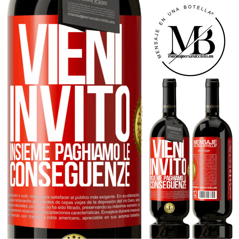 49,95 € Spedizione Gratuita | Vino rosso Edizione Premium MBS® Riserva Vieni, invito, insieme paghiamo le conseguenze Etichetta Rossa. Etichetta personalizzabile Riserva 12 Mesi Raccogliere 2014 Tempranillo