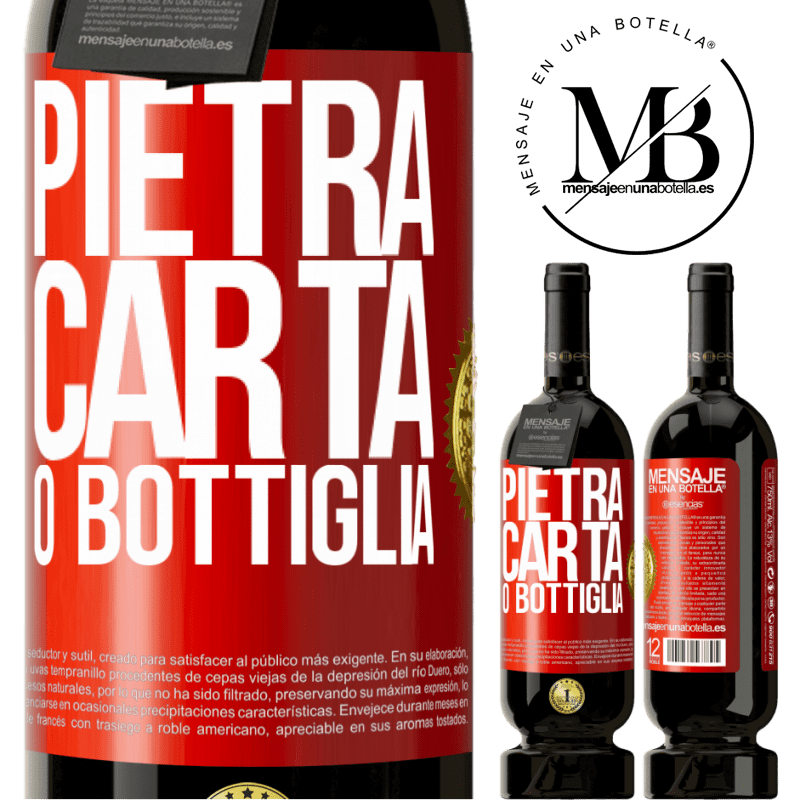 49,95 € Spedizione Gratuita | Vino rosso Edizione Premium MBS® Riserva Pietra, carta o bottiglia Etichetta Rossa. Etichetta personalizzabile Riserva 12 Mesi Raccogliere 2016 Tempranillo