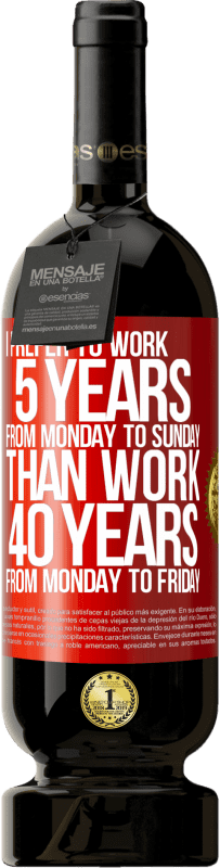 «I prefer to work 5 years from Monday to Sunday, than work 40 years from Monday to Friday» Premium Edition MBS® Reserve