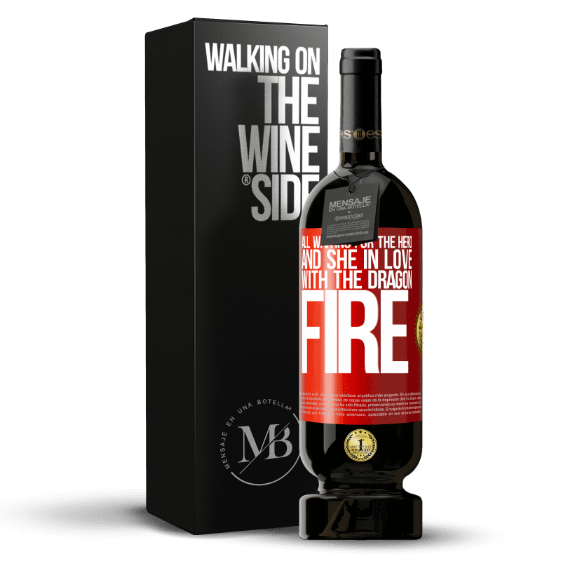 49,95 € Free Shipping | Red Wine Premium Edition MBS® Reserve All waiting for the hero and she in love with the dragon fire Red Label. Customizable label Reserve 12 Months Harvest 2014 Tempranillo