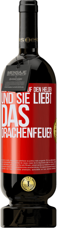 49,95 € Kostenloser Versand | Rotwein Premium Ausgabe MBS® Reserve Alle warten auf den Helden und sie liebt das Drachenfeuer Rote Markierung. Anpassbares Etikett Reserve 12 Monate Ernte 2016 Tempranillo