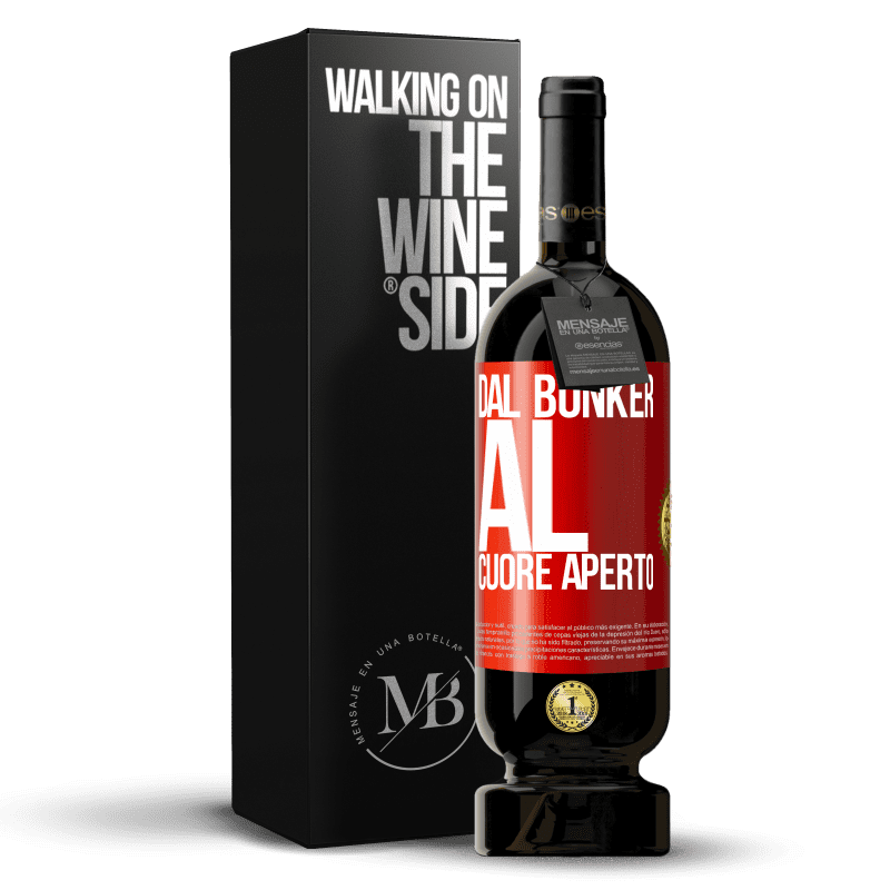 49,95 € Spedizione Gratuita | Vino rosso Edizione Premium MBS® Riserva Dal bunker al cuore aperto Etichetta Rossa. Etichetta personalizzabile Riserva 12 Mesi Raccogliere 2015 Tempranillo