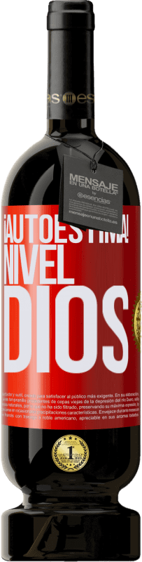 49,95 € | Vino Tinto Edición Premium MBS® Reserva ¡Autoestima! Nivel dios Etiqueta Roja. Etiqueta personalizable Reserva 12 Meses Cosecha 2014 Tempranillo