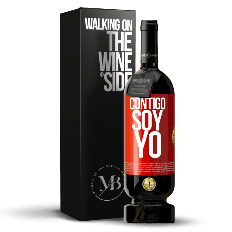 49,95 € Envío gratis | Vino Tinto Edición Premium MBS® Reserva Contigo soy yo Etiqueta Roja. Etiqueta personalizable Reserva 12 Meses Cosecha 2015 Tempranillo