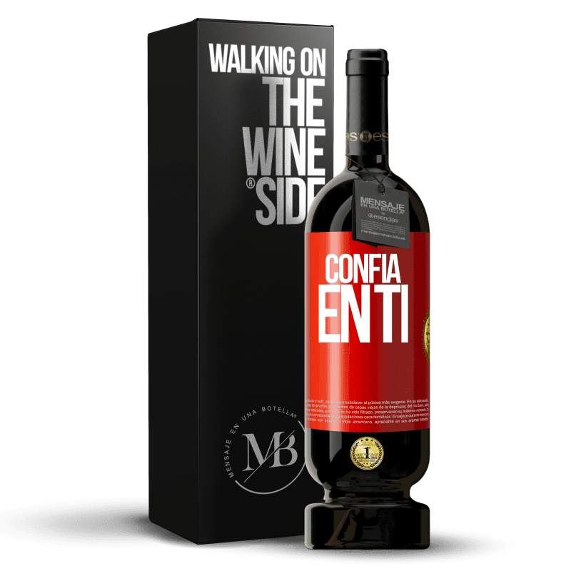 49,95 € Envío gratis | Vino Tinto Edición Premium MBS® Reserva Confía en ti Etiqueta Roja. Etiqueta personalizable Reserva 12 Meses Cosecha 2015 Tempranillo