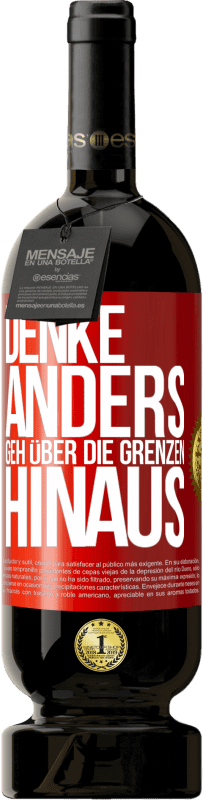 Kostenloser Versand | Rotwein Premium Ausgabe MBS® Reserve Denke anders. Geh über die Grenzen hinaus Rote Markierung. Anpassbares Etikett Reserve 12 Monate Ernte 2014 Tempranillo