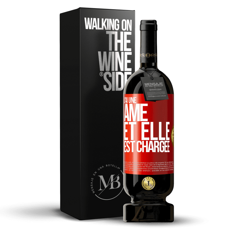 49,95 € Envoi gratuit | Vin rouge Édition Premium MBS® Réserve J'ai une âme et elle est chargée Étiquette Rouge. Étiquette personnalisable Réserve 12 Mois Récolte 2014 Tempranillo