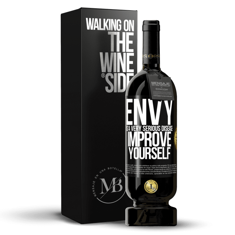 49,95 € Free Shipping | Red Wine Premium Edition MBS® Reserve Envy is a very serious disease, improve yourself Black Label. Customizable label Reserve 12 Months Harvest 2014 Tempranillo
