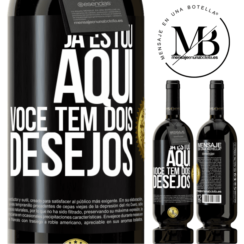 49,95 € Envio grátis | Vinho tinto Edição Premium MBS® Reserva Já estou aqui. Você tem dois desejos Etiqueta Preta. Etiqueta personalizável Reserva 12 Meses Colheita 2016 Tempranillo