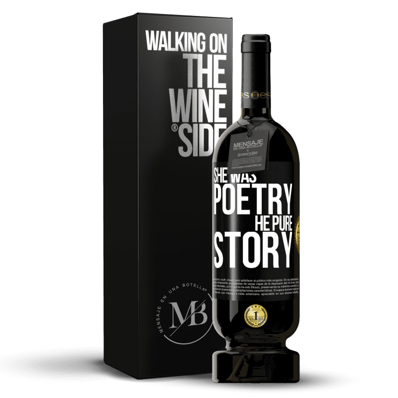 49,95 € Free Shipping | Red Wine Premium Edition MBS® Reserve She was poetry, he pure story Black Label. Customizable label Reserve 12 Months Harvest 2014 Tempranillo
