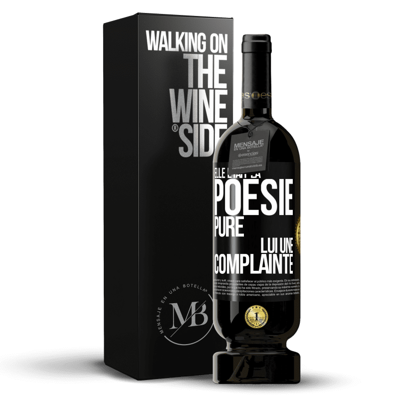 49,95 € Envoi gratuit | Vin rouge Édition Premium MBS® Réserve Elle était la poésie pure, lui une complainte Étiquette Noire. Étiquette personnalisable Réserve 12 Mois Récolte 2016 Tempranillo