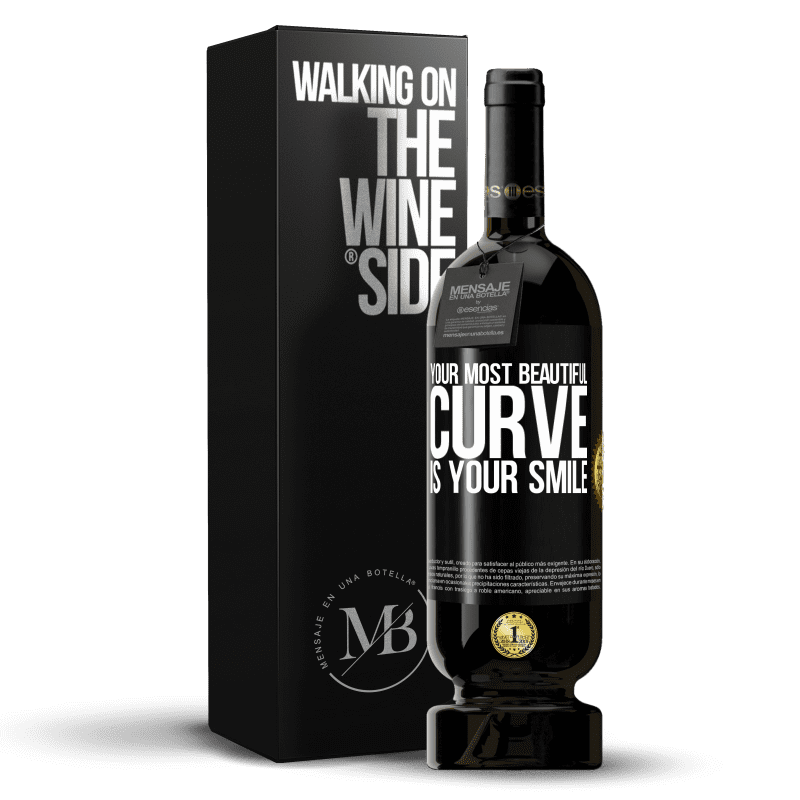 49,95 € Free Shipping | Red Wine Premium Edition MBS® Reserve Your most beautiful curve is your smile Black Label. Customizable label Reserve 12 Months Harvest 2014 Tempranillo
