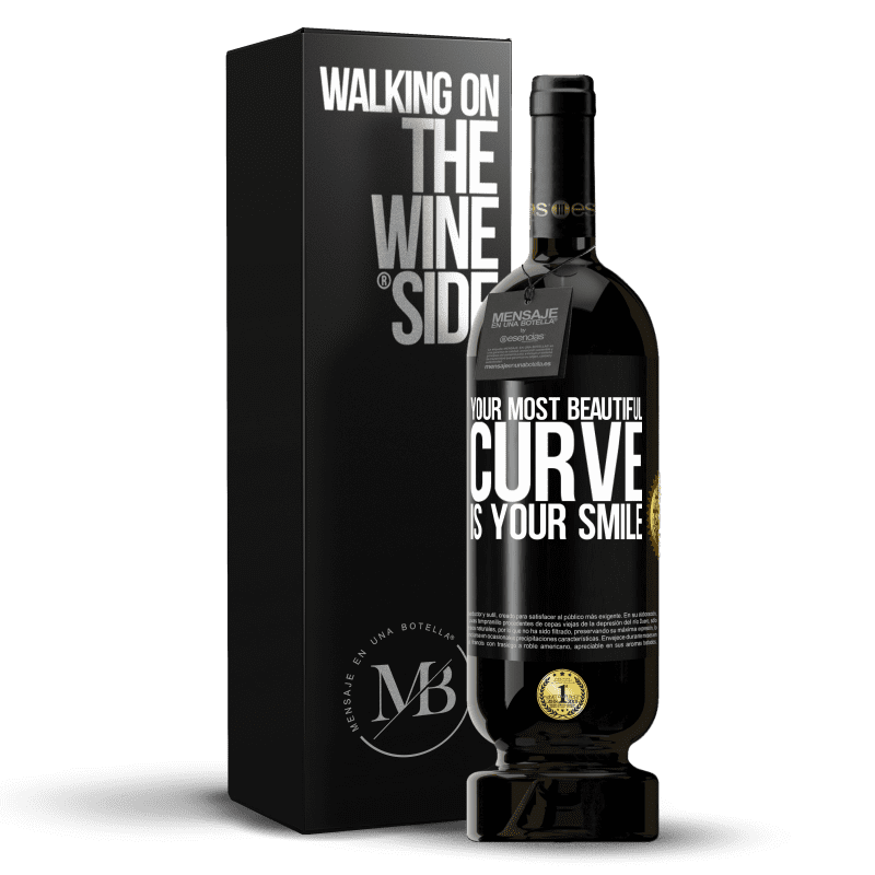 49,95 € Free Shipping | Red Wine Premium Edition MBS® Reserve Your most beautiful curve is your smile Black Label. Customizable label Reserve 12 Months Harvest 2016 Tempranillo