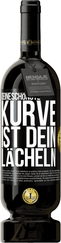 49,95 € | Rotwein Premium Ausgabe MBS® Reserve Deineschönste Kurve ist dein Lächeln Schwarzes Etikett. Anpassbares Etikett Reserve 12 Monate Ernte 2014 Tempranillo