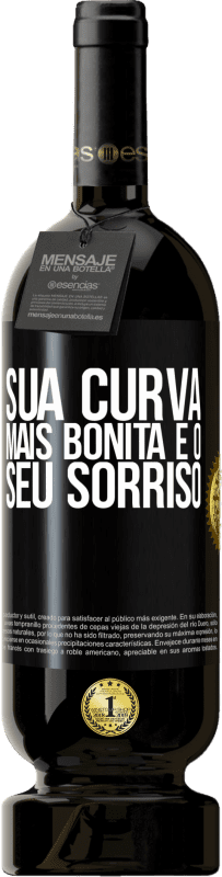 49,95 € | Vinho tinto Edição Premium MBS® Reserva Sua curva mais bonita é o seu sorriso Etiqueta Preta. Etiqueta personalizável Reserva 12 Meses Colheita 2015 Tempranillo