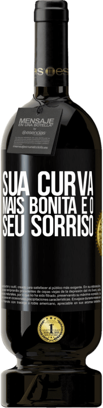 49,95 € | Vinho tinto Edição Premium MBS® Reserva Sua curva mais bonita é o seu sorriso Etiqueta Preta. Etiqueta personalizável Reserva 12 Meses Colheita 2016 Tempranillo
