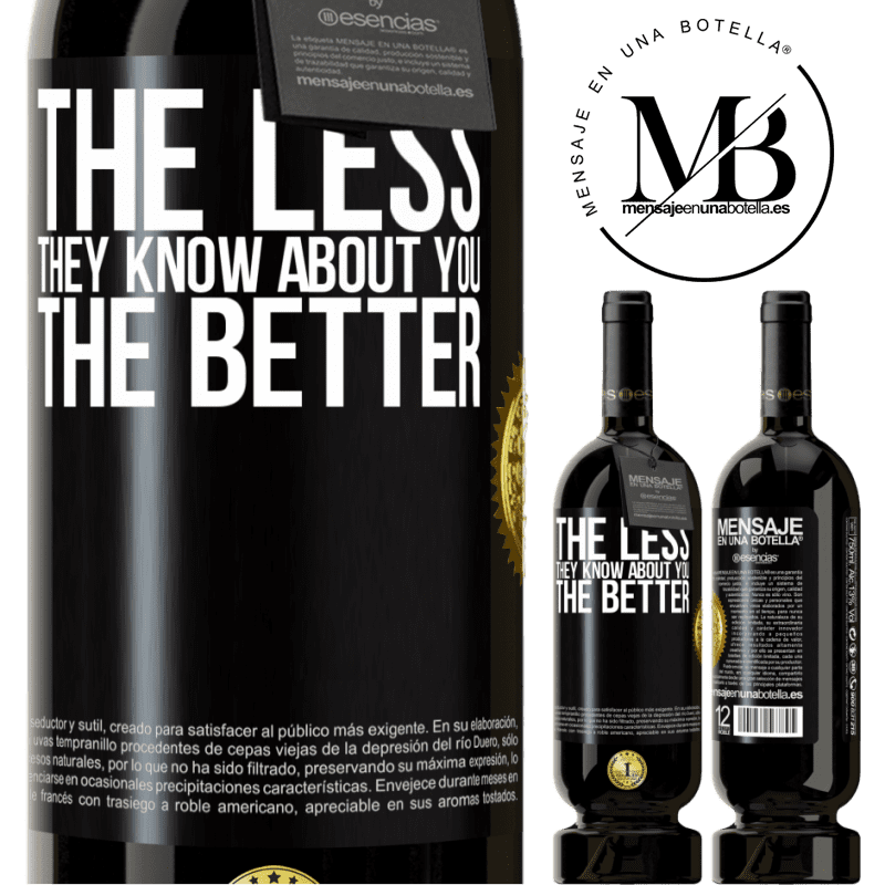 29,95 € Free Shipping | Red Wine Premium Edition MBS® Reserva The less they know about you, the better Black Label. Customizable label Reserva 12 Months Harvest 2014 Tempranillo
