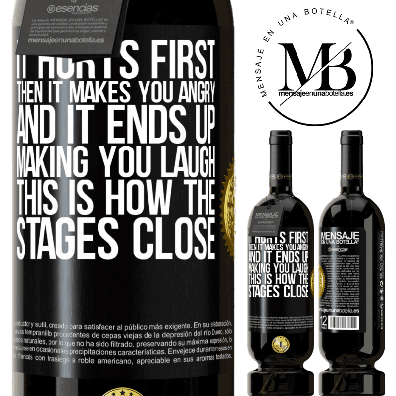 29,95 € Free Shipping | Red Wine Premium Edition MBS® Reserva It hurts first, then it makes you angry, and it ends up making you laugh. This is how the stages close Black Label. Customizable label Reserva 12 Months Harvest 2014 Tempranillo