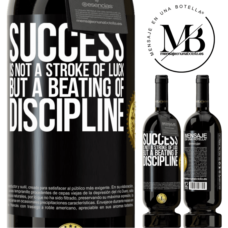 29,95 € Free Shipping | Red Wine Premium Edition MBS® Reserva Success is not a stroke of luck, but a beating of discipline Black Label. Customizable label Reserva 12 Months Harvest 2014 Tempranillo