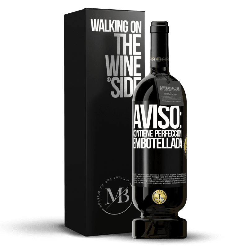 49,95 € Envío gratis | Vino Tinto Edición Premium MBS® Reserva Aviso: contiene perfección embotellada Etiqueta Negra. Etiqueta personalizable Reserva 12 Meses Cosecha 2015 Tempranillo